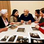 **Image Prompt for Personal Perspectives on History**: 
   "A warm, intimate scene depicting a diverse group of people engaged in storytelling, with an elderly person sharing personal memories of historical events. The background should include elements representing different eras, such as photographs of wars, migration, and everyday life. Capture the emotions of empathy and connection among the listeners."